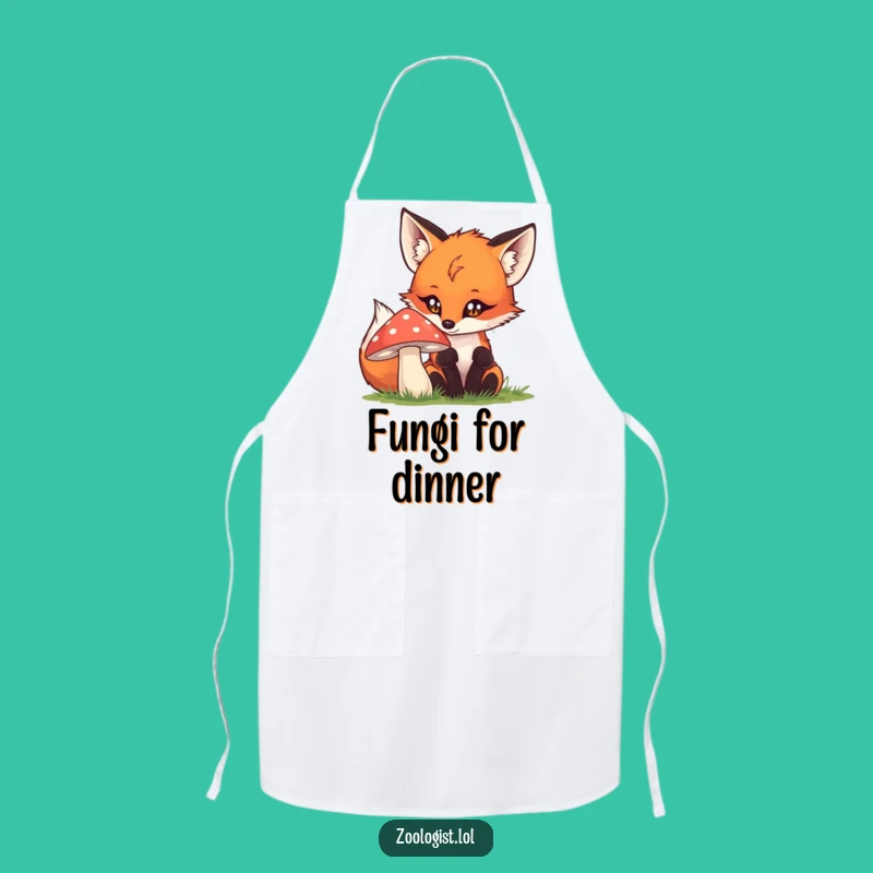 Funny Fox & Mushroom Apron: Cook with Curiosity and Kitchen Charm