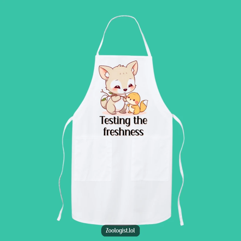 Funny Gentle Helper Apron - Curious Animal Nudging Friend, Perfect Kitchen Gift