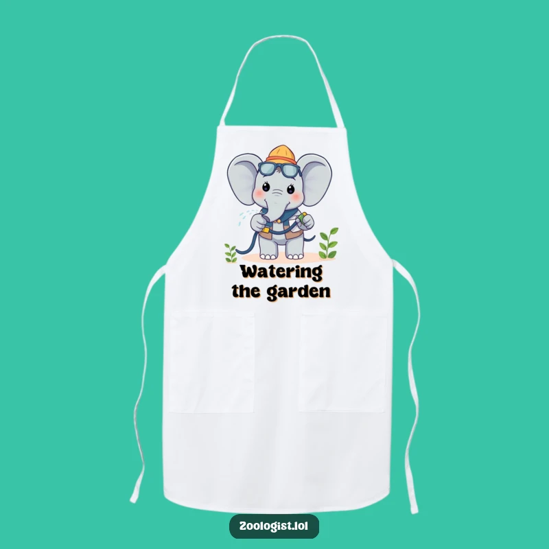 Funny Kawaii Elephant Zoologist Apron: Garden in Giggles, a Hilarious Gift!
