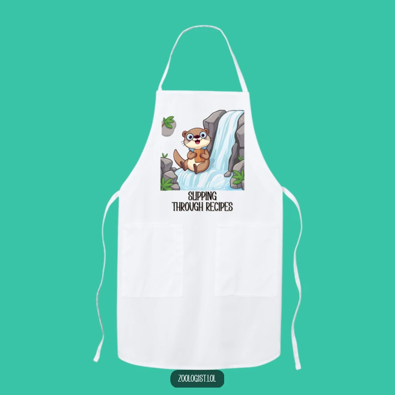 Funny Kawaii Otter Zoologist Apron: Splashy Adventure Wear