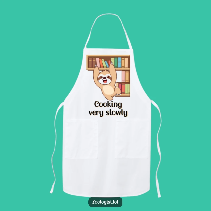 Funny Sloth Bookshelf Apron: Cook or Craft with Hilarious Leisurely Style