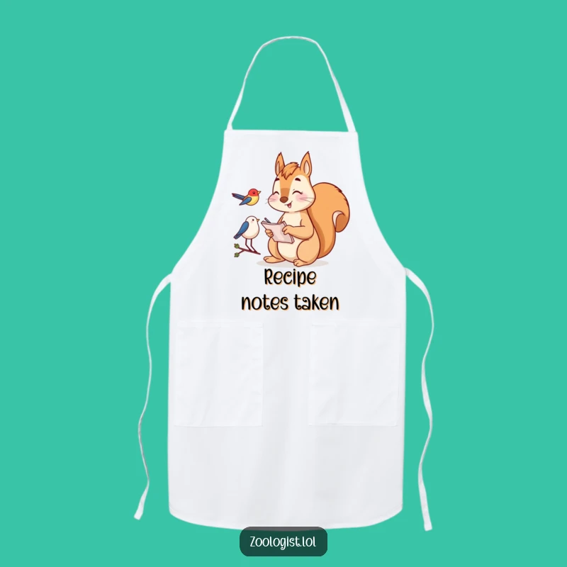 Funny Squirrel Birdwatching Apron: Observant Squirrel Kitchen Wear, Gift