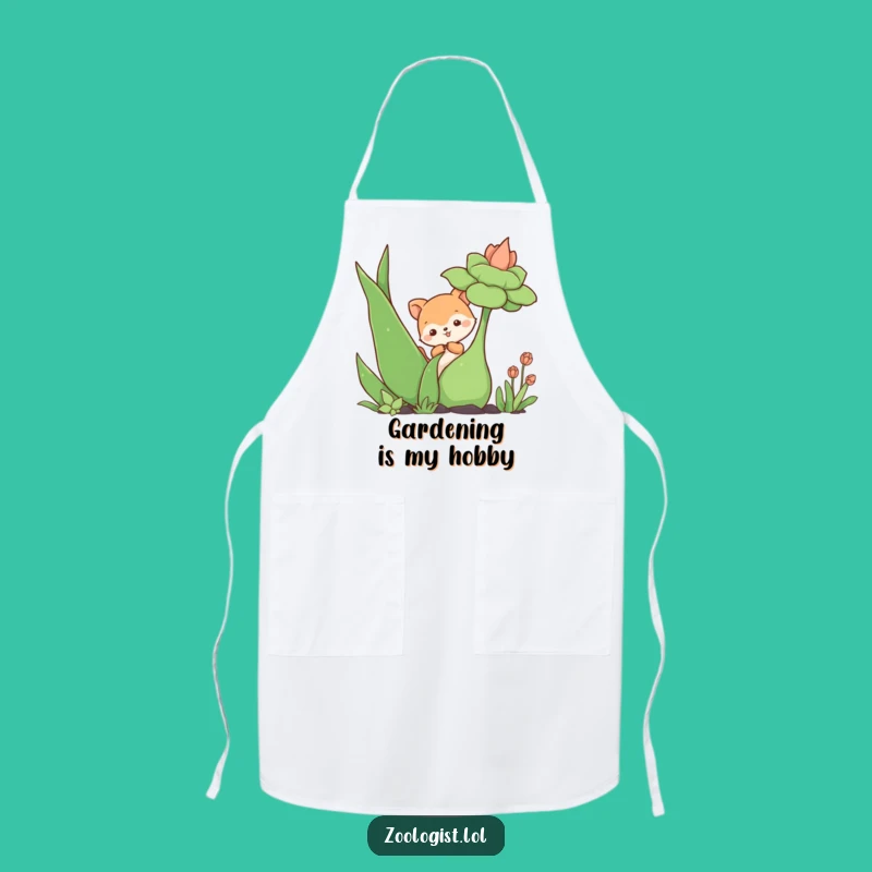 Funny Animal Poking Plant Apron - Chef's Cute Gift for Kitchen Fun