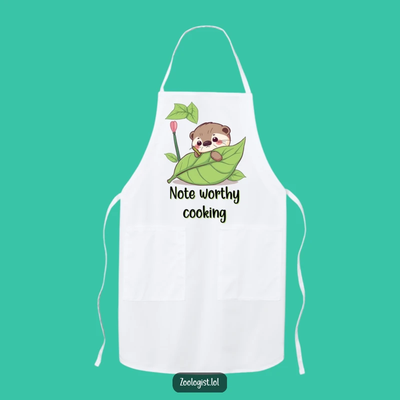 Funny Otter Leaf Annotation Apron - Hilarious Study Kitchen Accessory