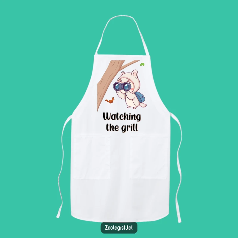Funny Squirrel Spotting Apron: Binocular View, Gift for Outdoor Cooks