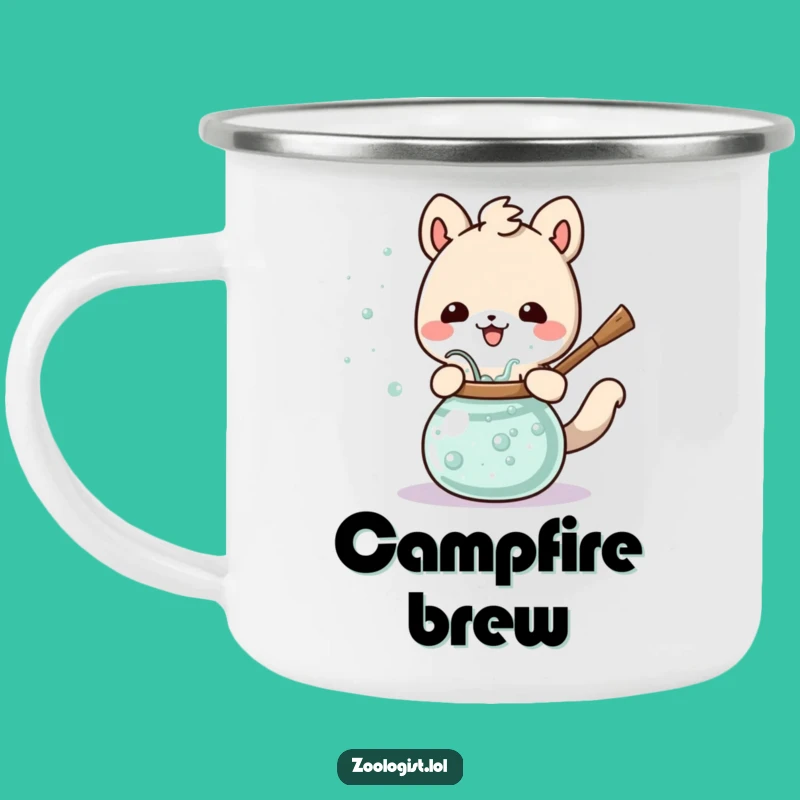 Funny Animal Potion Stirring Camping Mug Outdoor Magic, Hilarious Gift