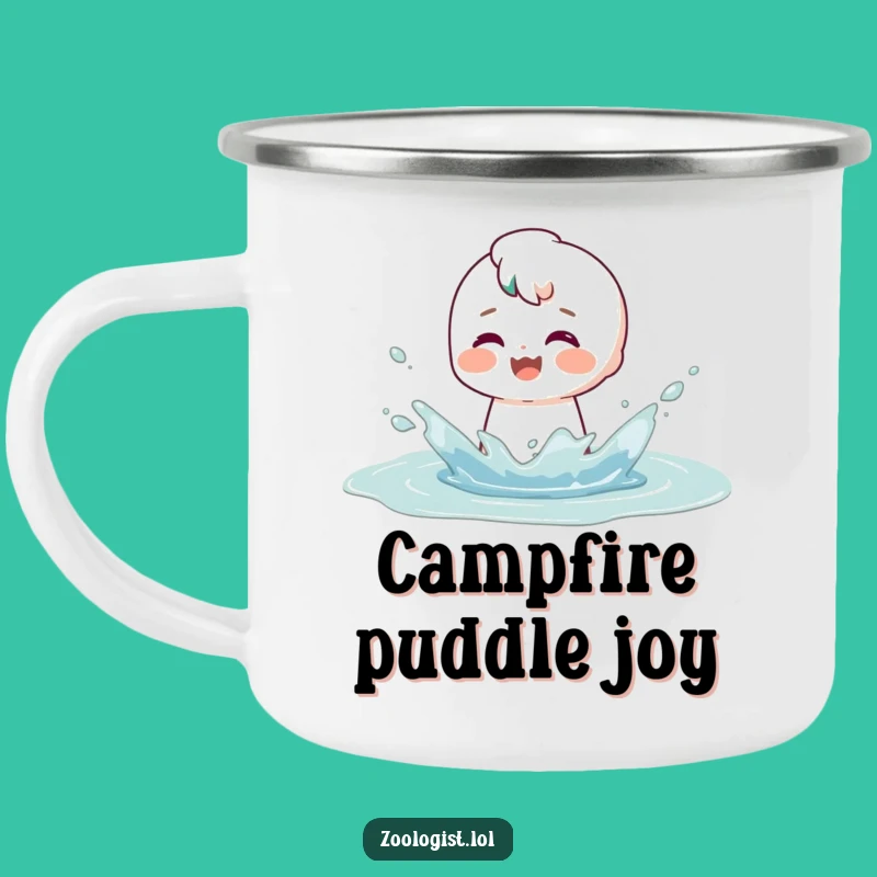 Funny Puddle Splash Camping Mug: Playful Character Adventure Gift