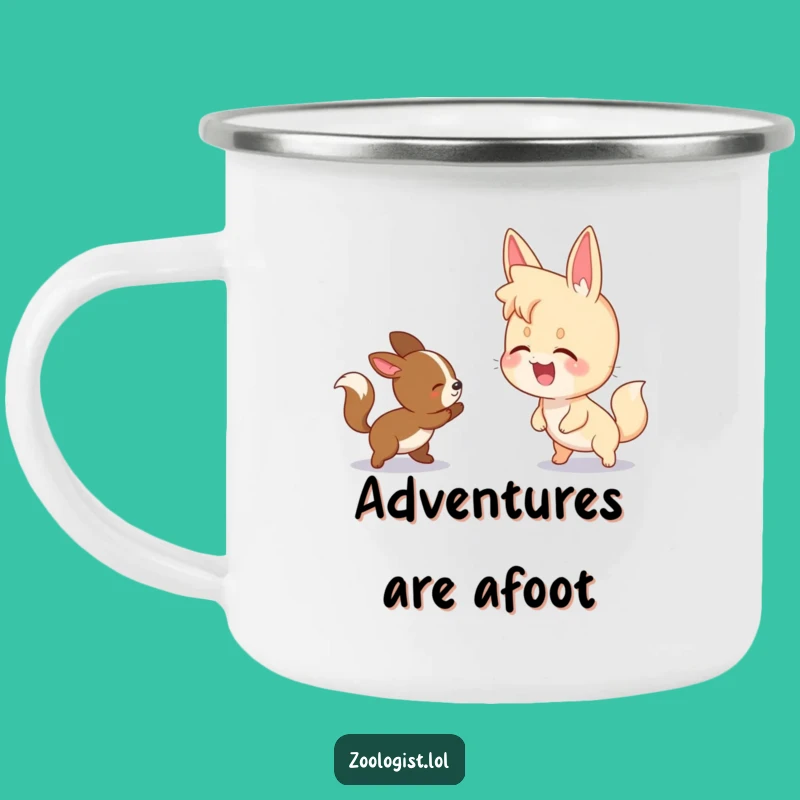 Funny Animal Chase Camping Mug: Adventure and Amusement!
