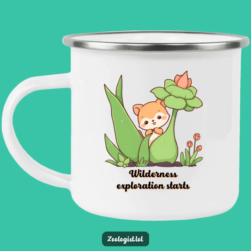 Funny Animal Poking Plant Camping Mug - Cute Outdoor Adventure Gift