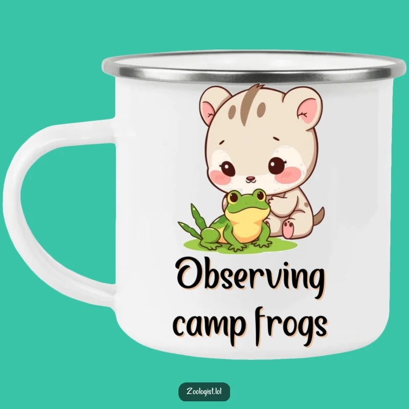 Funny Camping Mug: Cute Animal Frog Observer, Perfect Warm Funny Gift!