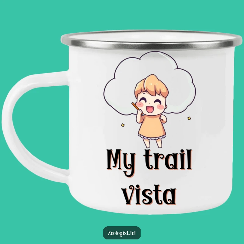 Funny Cloud Sketching Camping Mug: Art Under the Open Sky!