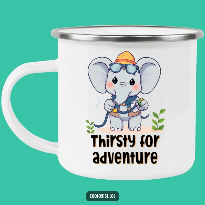 Funny Kawaii Elephant Zoologist Camping Mug: Hydrate Your Adventures with Humor, a Gift!