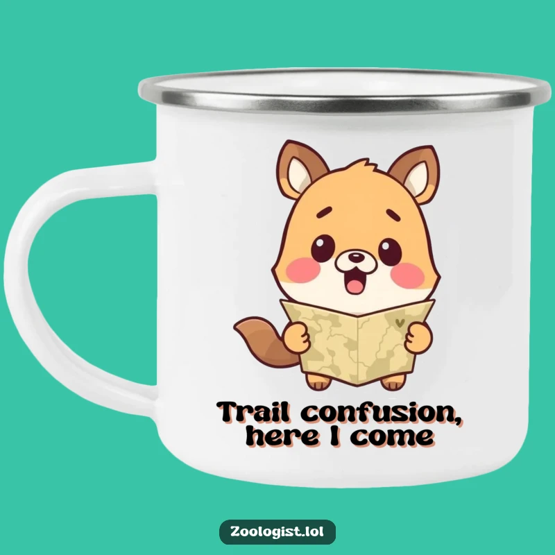 Funny Surprised Animal Map Camping Mug - Lost Explorer Gift
