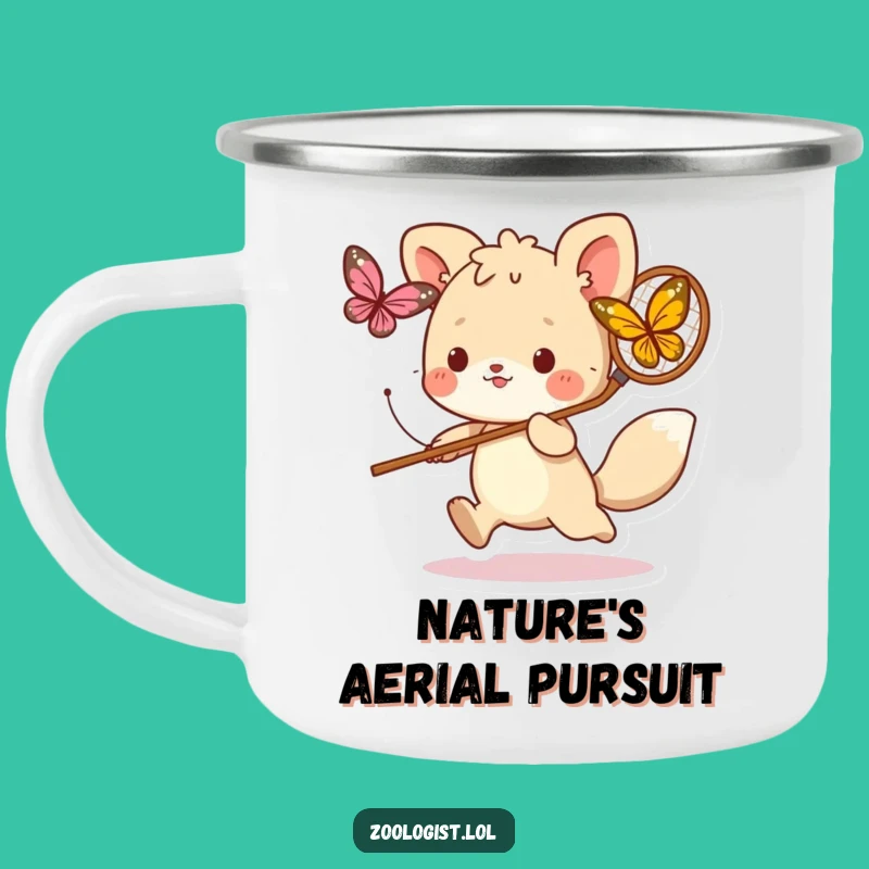 Funny Butterfly Chase Camp Mug: Cute Animal Outdoor Gear, Perfect Funny Gift