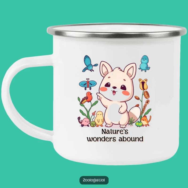Funny Camping Mug: Excited Specimen Pointer - Explore & Collect!