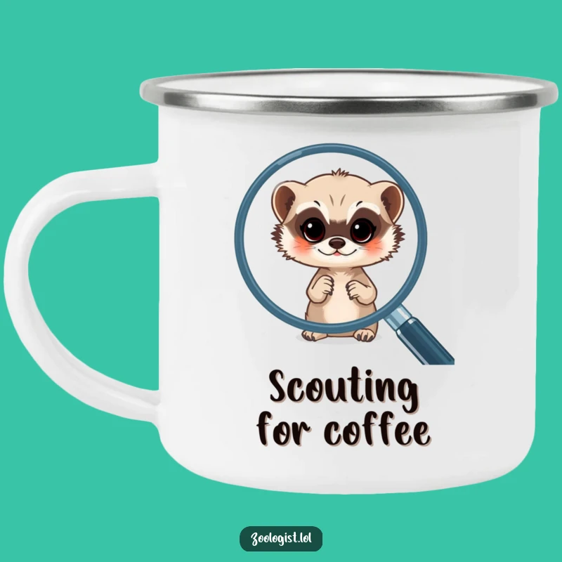 Funny Meerkat Magnifying Camping Mug: Explore the Outdoors with Humorous Insight