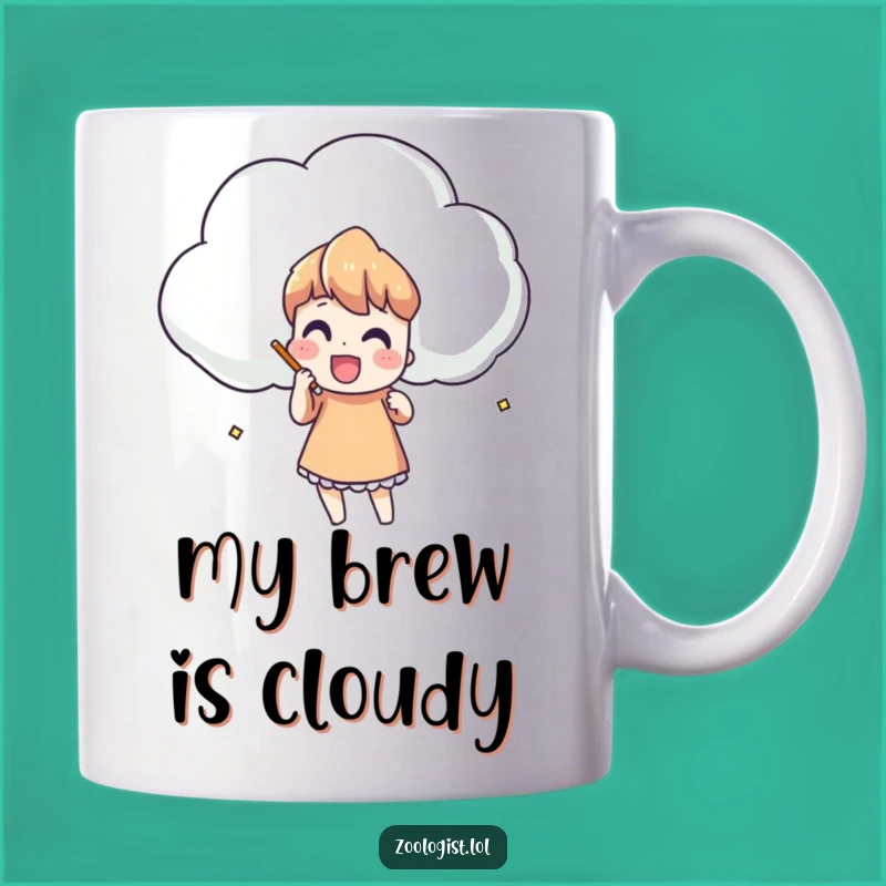 Funny Cloud Sketching Mug: Artistic Humor for Dreamers!