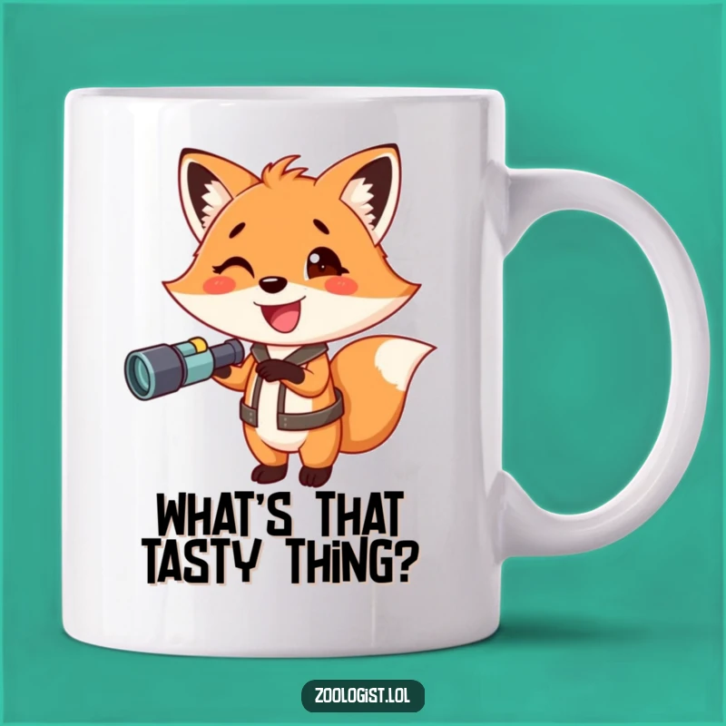 Funny Fox with Binoculars Mug: Exciting Adventure Gift for Wildlife Enthusiasts
