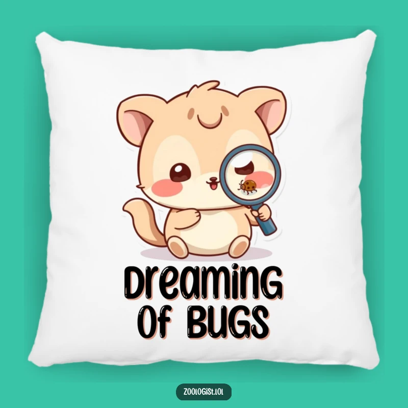 Funny Bug Watcher Pillow - Playful Animal, Magnifying Glass Design, Cozy Comfort Gift