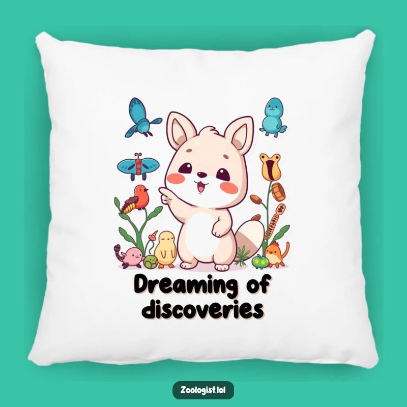 Funny Pillow: Excited Specimen Pointer - Cozy Collector Comfort!