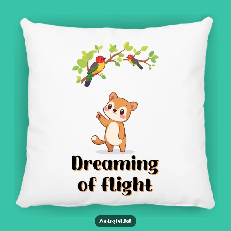 Cute Bird Watcher Pillow - Funny Animal Accent Throw Pillow