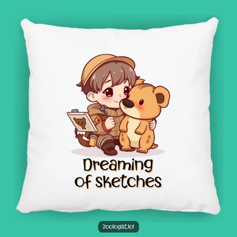 Funny Sketching Field Guide Pillow - Cozy Comfort for the Artist, Gift