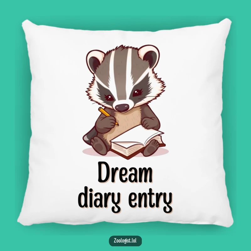 Funny Badger Zoologist Pillow - Cozy Comfort for Curious Minds