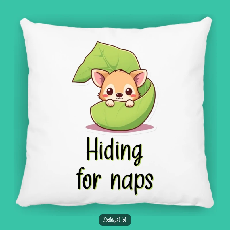 Funny Curious Animal Pillow: Cozy Leaf Hideaway Cushion, Gift for Relaxation