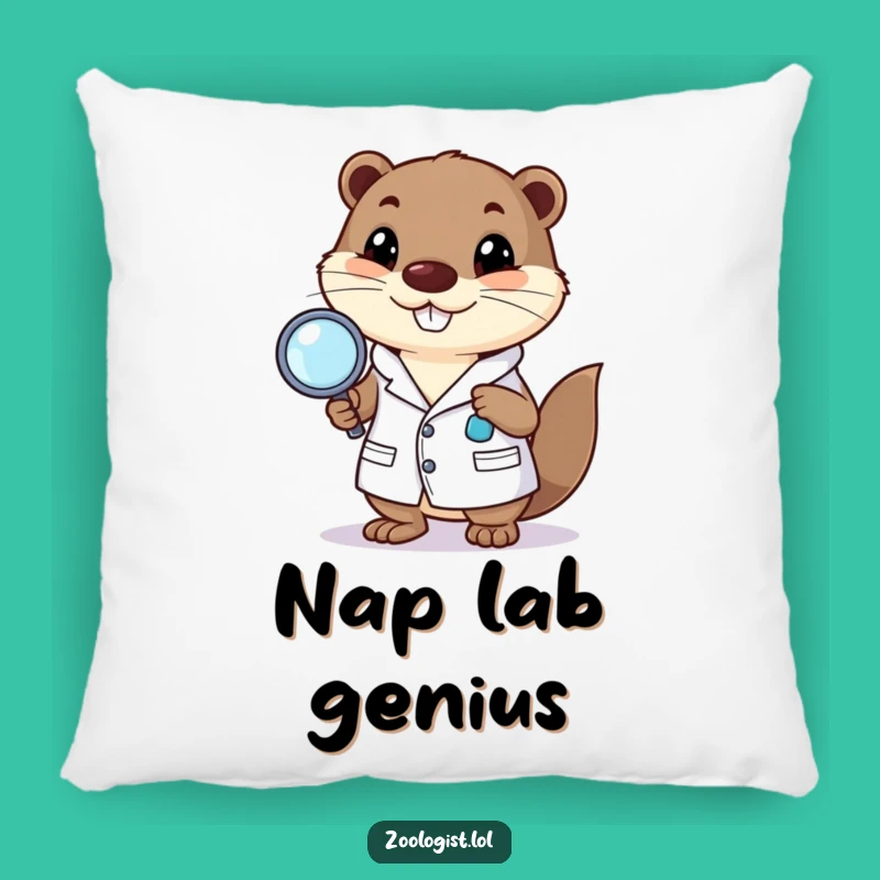 Funny Happy Otter Pillow: Cozy and Hilarious Science Decor