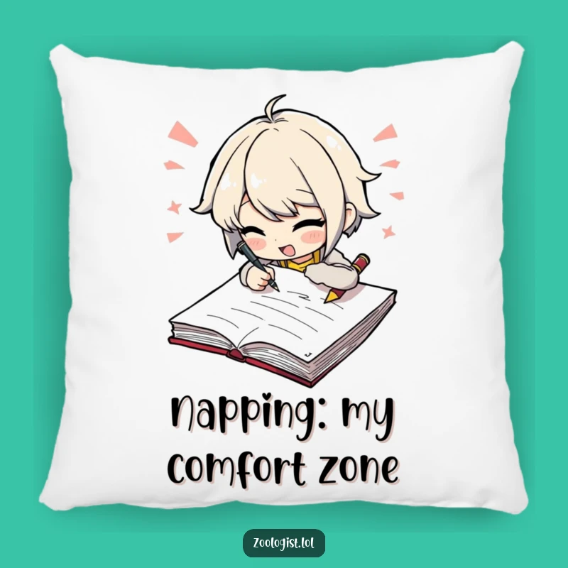 Funny Writer Pillow: Furious Note Comfort, Cozy Gift for Creative Spaces