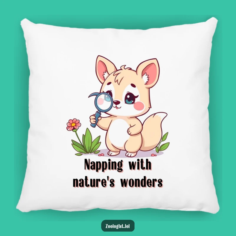 Funny Explorer Pillow: Cute Animal Floral Accent, Perfect Funny Gift