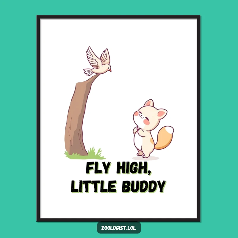 Funny Joyful Animal Bird Digital Art - Cute Printable for Happy Decor