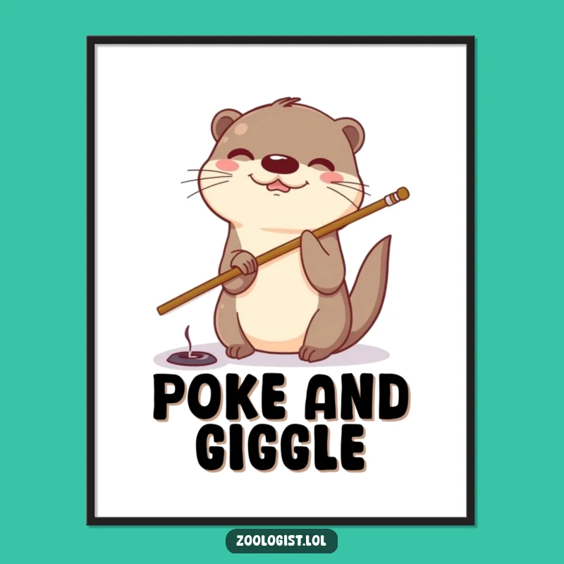 Funny Otter Poking Digital Art: Instant Mischief for Your Walls