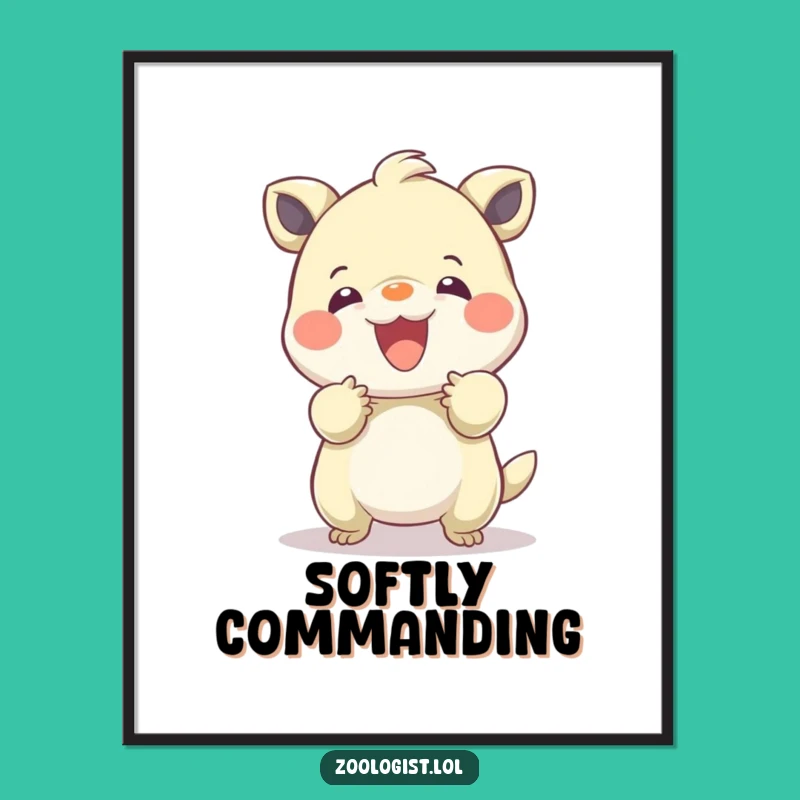 Funny Gentle Creature Taming Digital Art Print: Instant Calm Gift!