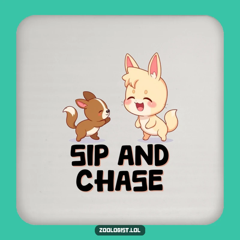 Funny Animal Chase Coaster: Protect Surfaces with Playfulness!