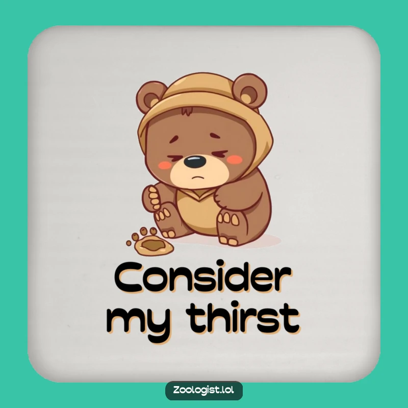 Funny Bear Zoologist Drink Coaster: Thoughtful Protector for Humorous Surfaces