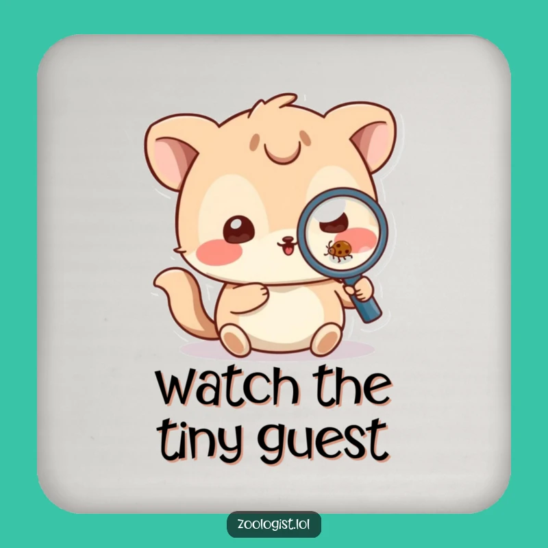 Funny Bug Inspector Coaster - Playful Animal, Magnifying Glass, Protect Surfaces Gift