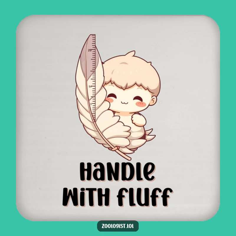 Funny Feather Measuring Coaster: Protect Surfaces with Humor!