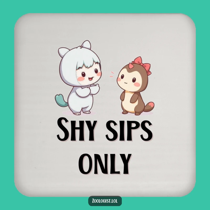 Funny Shy Creature Coaster: Gentle Protection for Your Drinks!