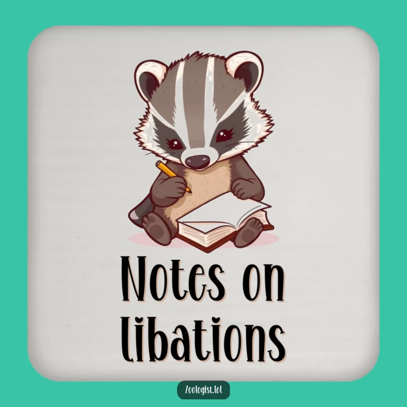 Funny Badger Zoologist Drink Coaster - Curious Protection for Researchers