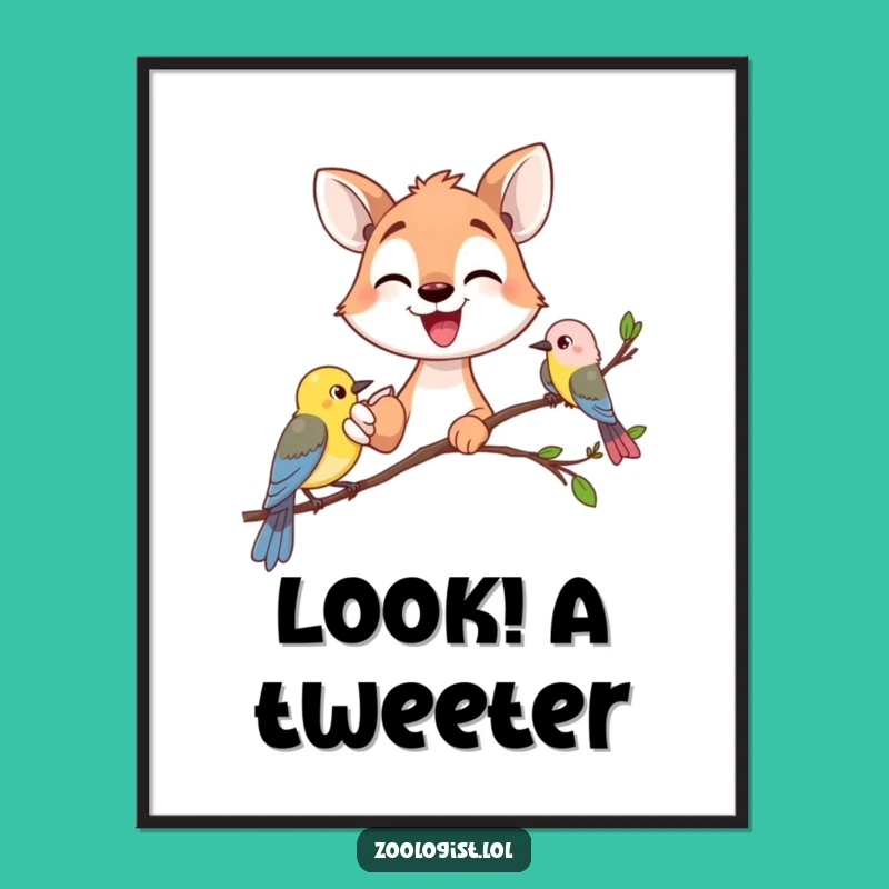 Funny Animal Gazer Poster - Excited Art for Nature Lovers' Walls