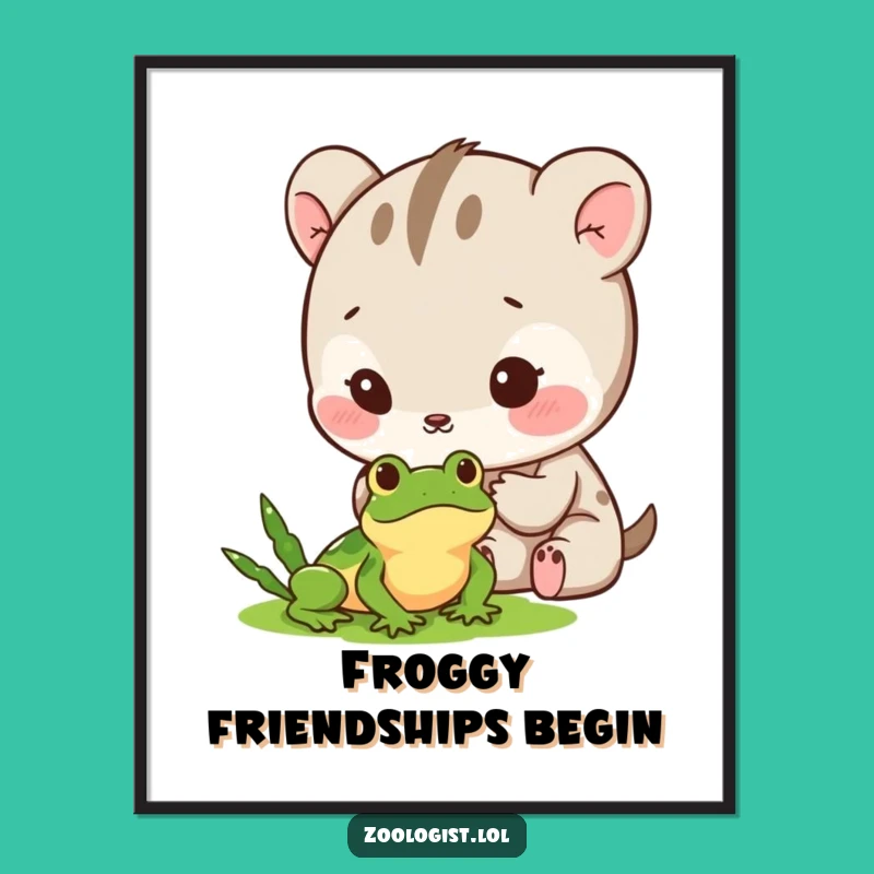 Funny Animal Poster: Frog Observer Inspiring Wonder, Great Funny Gift!