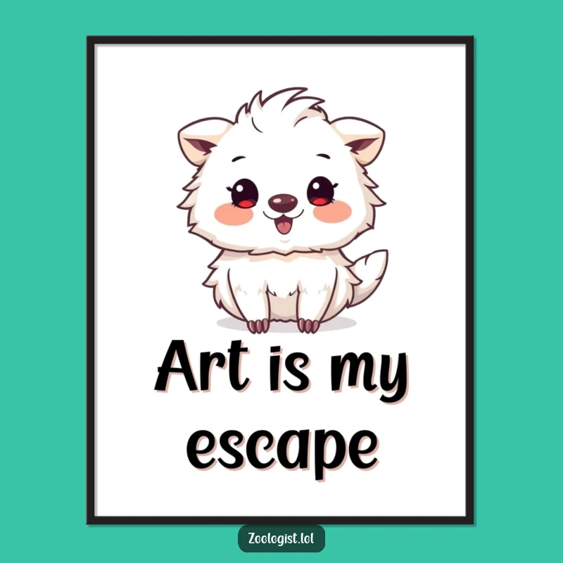 Funny Art Poster: Cute Animal Sketcher's Delightful Creature Creation - Wall Decor!