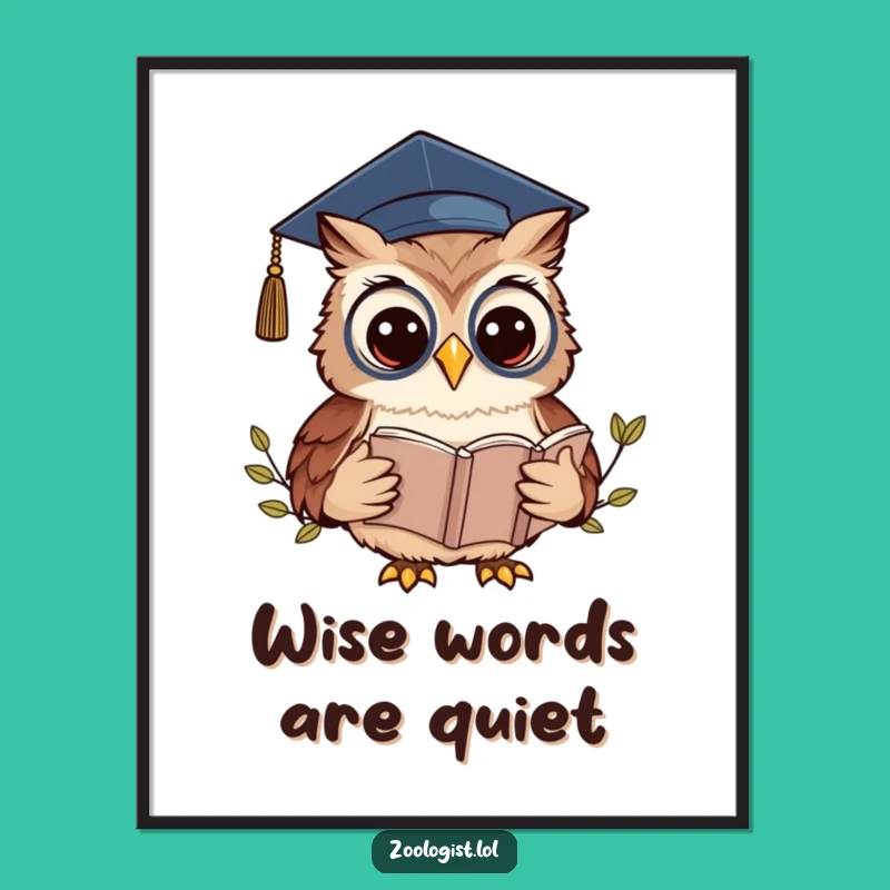 Funny Kawaii Owl Zoologist Poster - Academic & Hilarious Decor for Bookworms!