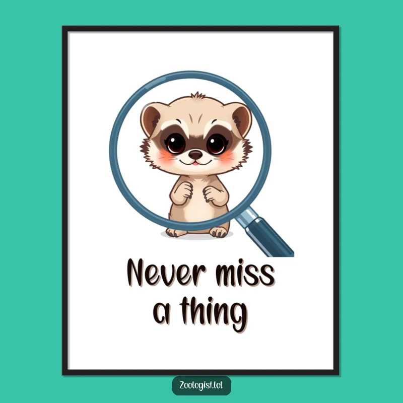 Funny Meerkat Magnifying Poster: Intriguing Wall Art for the Visually Curious