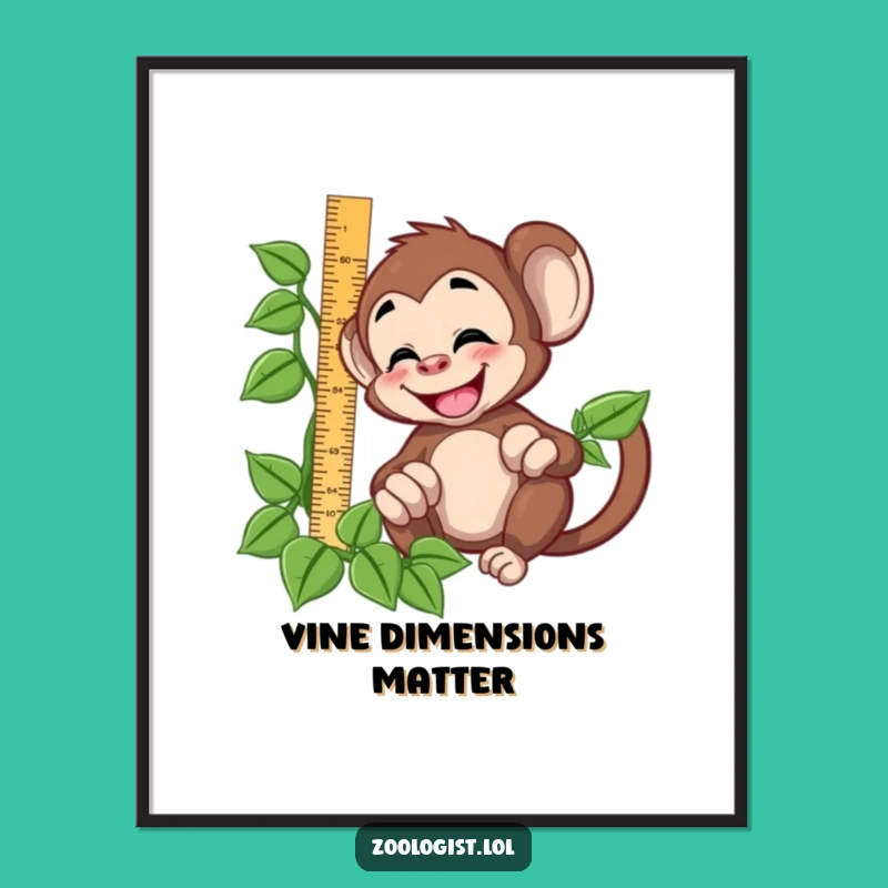 Funny Monkey Measuring Poster: Hilarious Wall Art for Adventurous Spaces