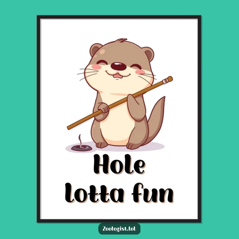 Funny Otter Poking Poster: Whimsical Wall Art for Playful Spaces