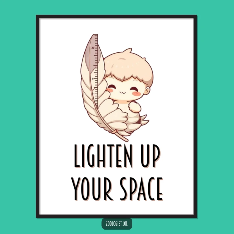 Funny Feather Measuring Poster: Hilarious Wall Art for Jokers!