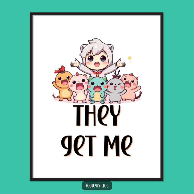 Funny Imaginary Creature Celebration Poster: Hilarious Wall Art Gift!