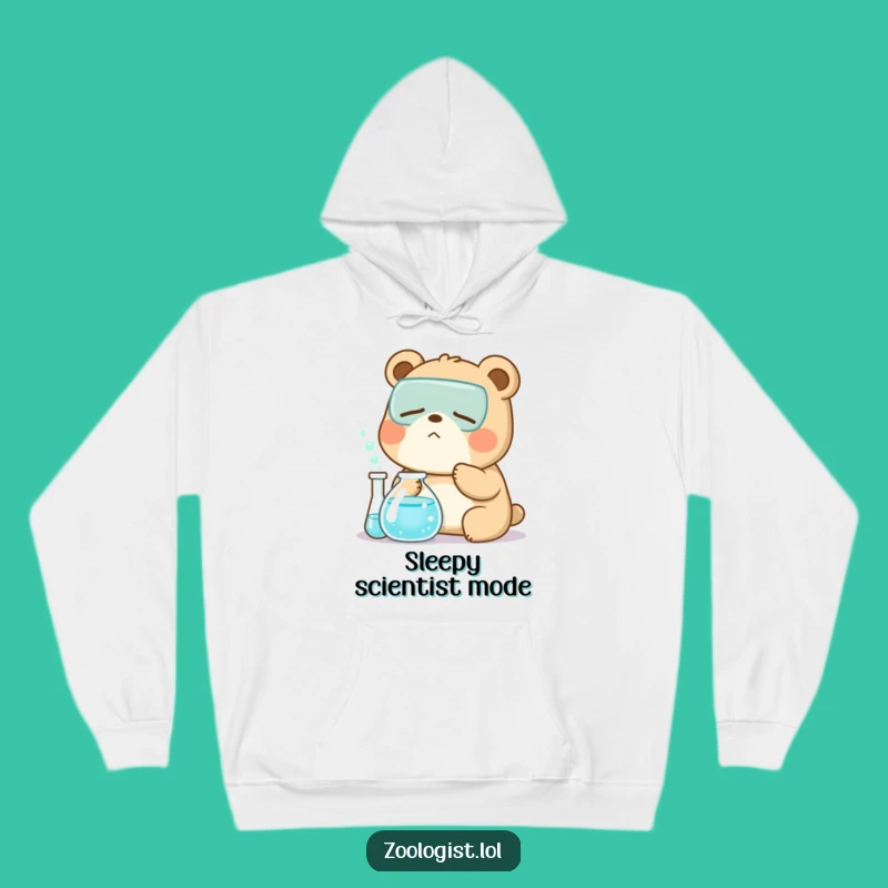 Cozy Funny Kawaii Bear Zoologist Hoodie: Warm Sleepy Lab Apparel
